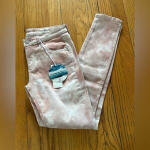 NWT-AG Adriano Goldschmied Pink Tie-Dye Skinny Jeans